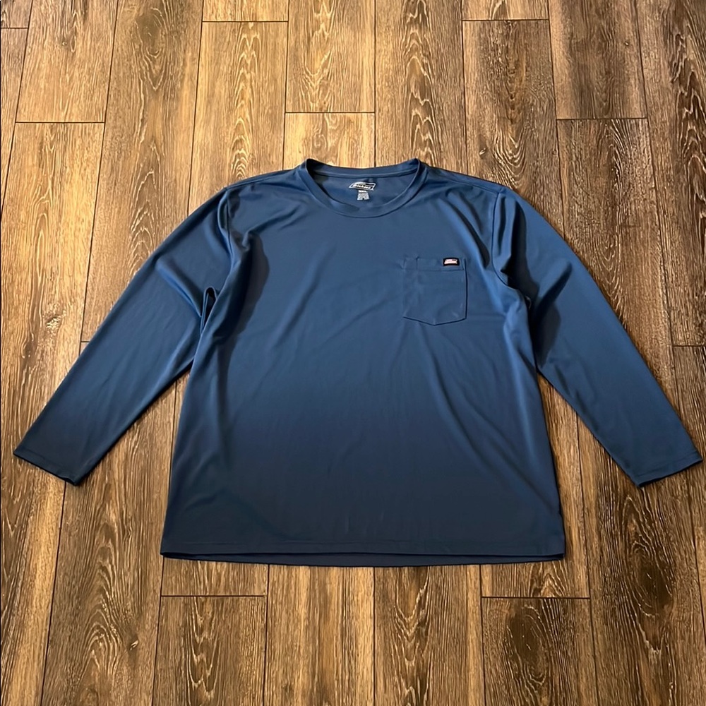 Dickies Blue Long Sleeve Shirt With Front Pocket Mens 3XL 100% Polyester